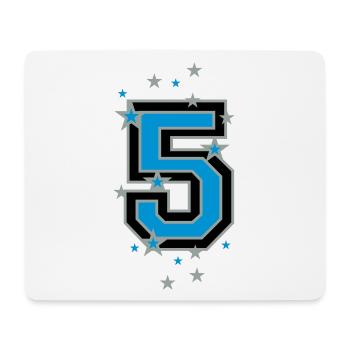 Number five decorated with stars - Mouse Pad (horizontal) - white - Front