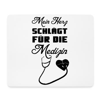 Mein Herz schlägt für die Medizin Geschenk - Mousepad (Querformat) - Weiß - Vorne
