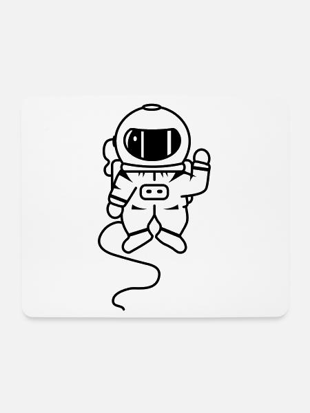 kleiner Astronaut im Weltall - Mousepad (Querformat) - Weiß