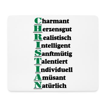 Christian Vorname,Namensschild,Name,Fun Shirt (25) - Mousepad (Querformat) - Weiß - Vorne