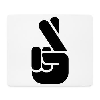 Crossed Fingers - Mouse Pad (horizontal) - white - Front