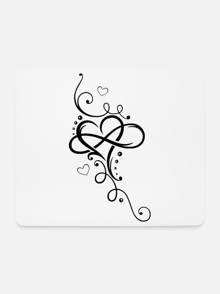 Herz, Unendlichkeit, heart, infinity - Mousepad (Querformat) - Weiß
