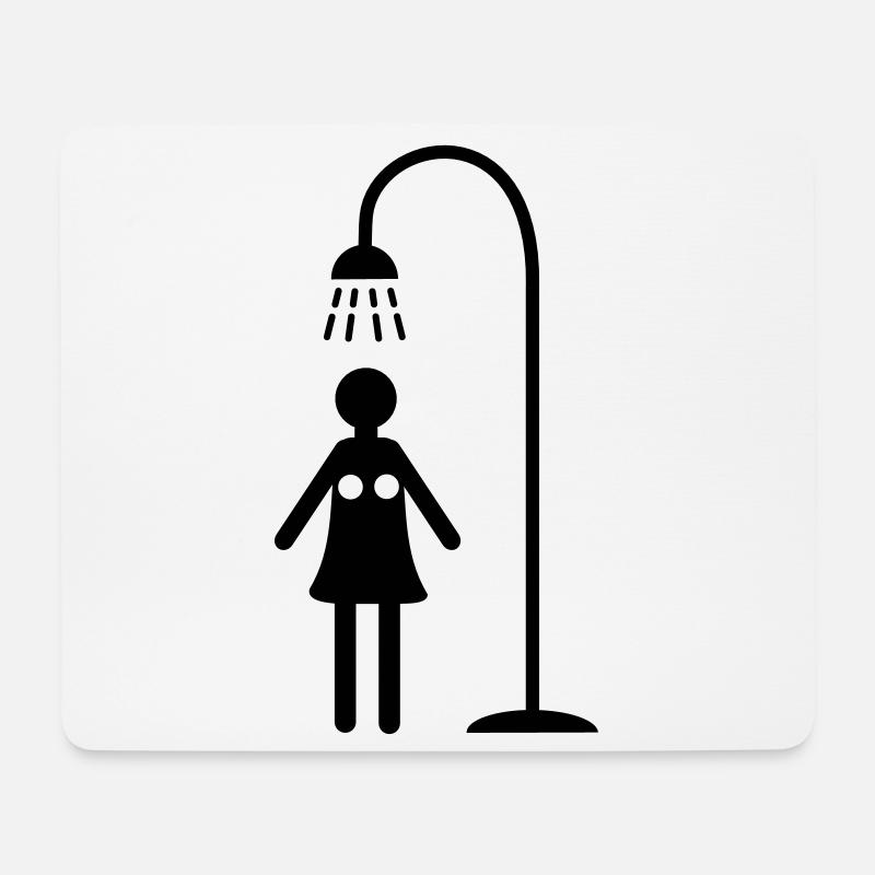 duschen hygiene lebensstil - Mousepad (Querformat) - Weiß