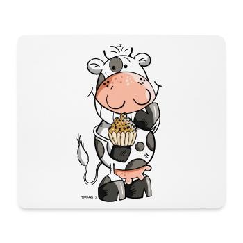 Cow with muffin - Mouse Pad (horizontal) - white - Front