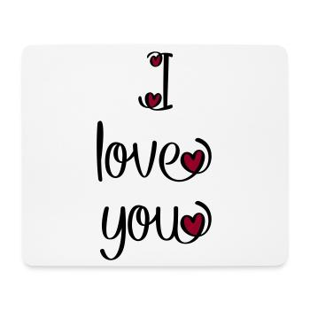 I love you - Mousepad (Querformat) - Weiß - Vorne