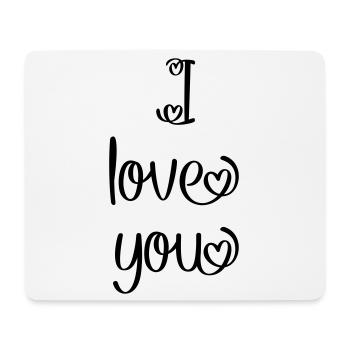 I love you - Mousepad (Querformat) - Weiß - Vorne