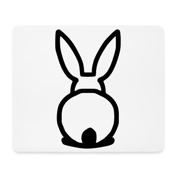 Lapin mignon par derrière - Tapis de souris (format paysage) - blanc - Devant