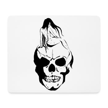 Mermaid on skull - Mouse Pad (horizontal) - white - Front