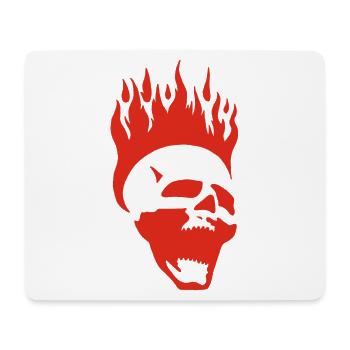 Flaming screaming skull (red) - Mouse Pad (horizontal) - white - Front