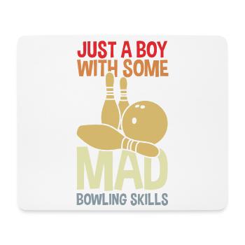 Funny bowling boy - Mouse Pad (horizontal) - white - Front