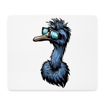 Emu & Ostrich with Cool Sunglasses - Mouse Pad (horizontal) - white - Front