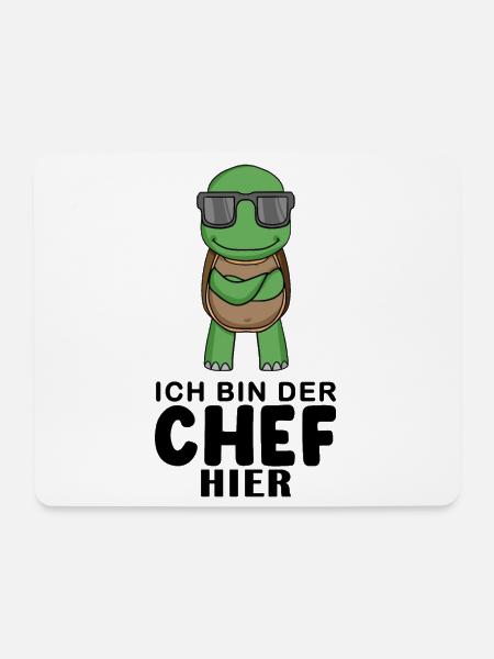 Chef Spruch mit Schildkröte Motiv - Mousepad (Querformat) - Weiß