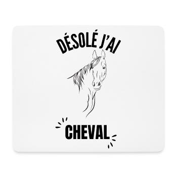 Silhouette cheval linéaire - Tapis de souris (format paysage) - blanc - Devant