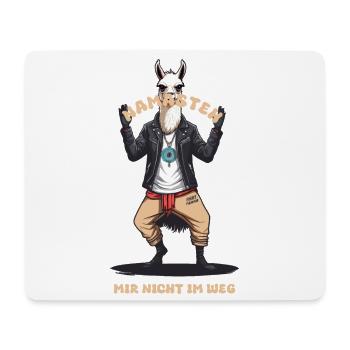 Lustiges Karate Lama - Mousepad (Querformat) - Weiß - Vorne