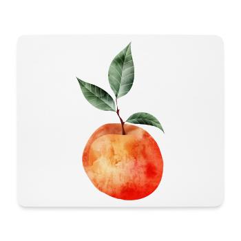 glowing peach with leaves illustration - Mouse Pad (horizontal) - white - Front