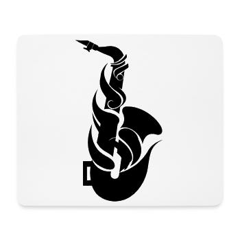 Saxophone de dessin animé - Tapis de souris (format paysage) - blanc - Devant