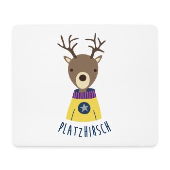 Bois de cerf citation enfants Woodland sauvage chasse Noël Fan - Tapis de souris (format paysage) - blanc - Devant