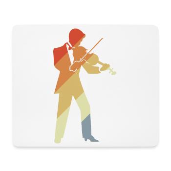 Retro Violin Player Graphic - Mouse Pad (horizontal) - white - Front