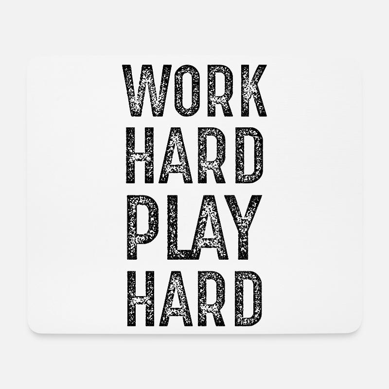 work hard play hard - Mousepad (Querformat) - Weiß