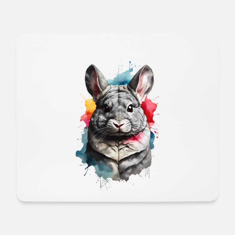 Chinchilla - Mousepad (Querformat) - Weiß