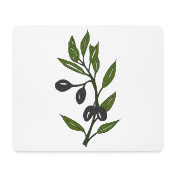 olive branch - Mouse Pad (horizontal) - white - Front