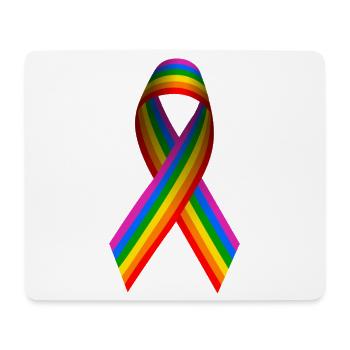 Rainbow flag as a bow - Mouse Pad (horizontal) - white - Front