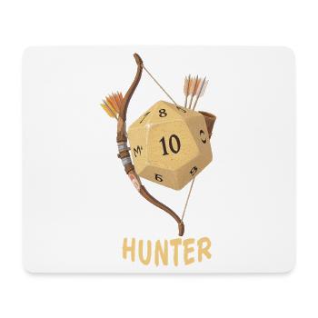 D20 with Bow & Arrow – Hunter Fantasy Dice - Mouse Pad (horizontal) - white - Front