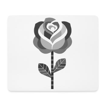 Black and white graphic rose design - Mouse Pad (horizontal) - white - Front