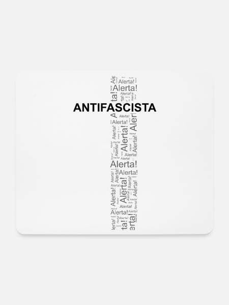 Alert! Antifascista! - Wortkunst - Mousepad (Querformat) - Weiß