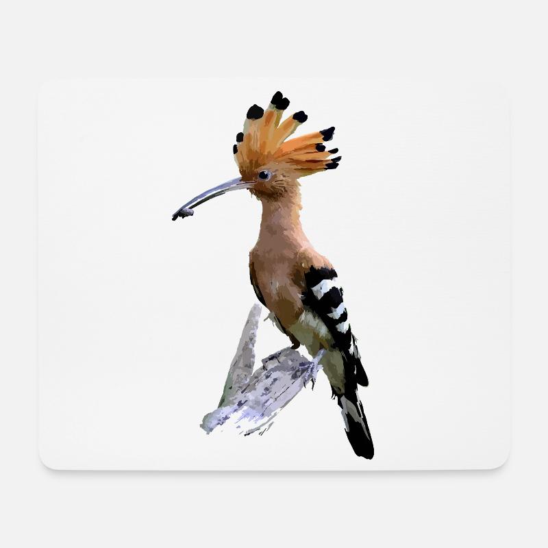 Flamboyant hoopoe with orange plumage - Mouse Pad (horizontal) - white