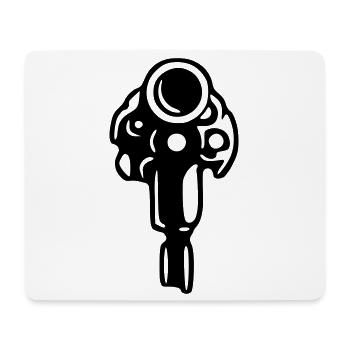 Silhouette de revolver – Gangster du Far West - Tapis de souris (format paysage) - blanc - Devant