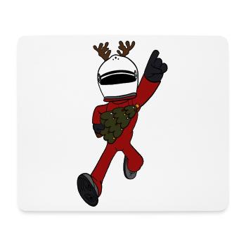 Rennfahrer Weihnachten  - Mousepad (Querformat) - Weiß - Vorne