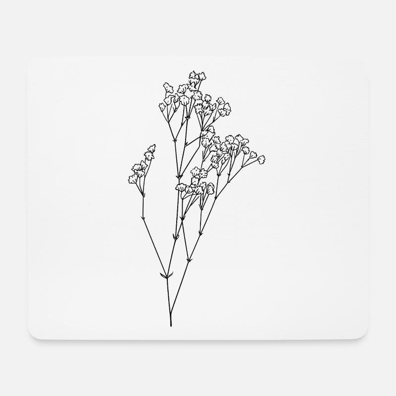 Zartes Schleierkraut - Mousepad (Querformat) - Weiß