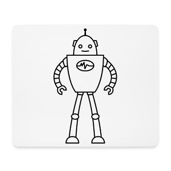 Roboter aus der Zukunft – KI Sci-Fi Nerd Shirt - Mousepad (Querformat) - Weiß - Vorne