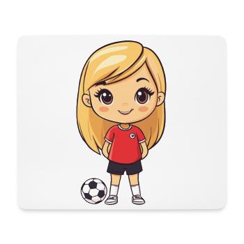 Fille baby-foot avec ballon - Tapis de souris (format paysage) - blanc - Devant