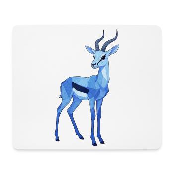 Blauer Geo-Rehbock - Mousepad (Querformat) - Weiß - Vorne