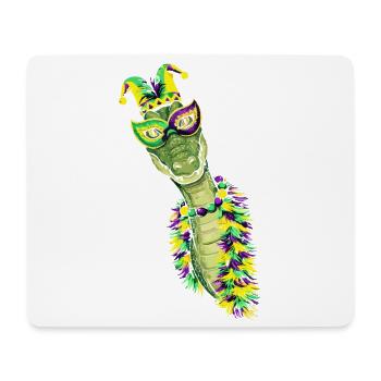 Magie du masque de Mardi Gras du Crocodile - Tapis de souris (format paysage) - blanc - Devant