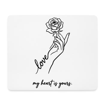 Mein Herz gehört dir – Valentine Rose Minimalist - Mousepad (Querformat) - Weiß - Vorne