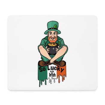 Charme du Leprechaun Pot d’Or, tellement chanceux d’être irlandais - Tapis de souris (format paysage) - blanc - Devant