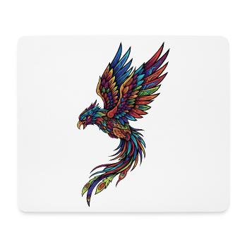 Neon Phoenix auf Schwarz - Mousepad (Querformat) - Weiß - Vorne