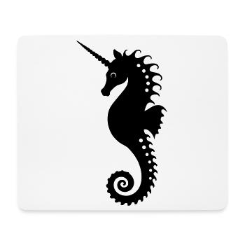 Elegantes Einhorn-Seepferdchen - Mousepad (Querformat) - Weiß - Vorne