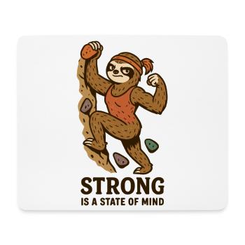 Strong Is a State of Mind – Boulder Faultier Frau - Mousepad (Querformat) - Weiß - Vorne