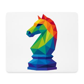 Cavalier Low-Poly : La Maîtrise Tactique - Tapis de souris (format paysage) - blanc - Devant