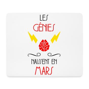 Les Génies Naissent en Mars Cadeau Bébé - Tapis de souris (format paysage) - blanc - Devant