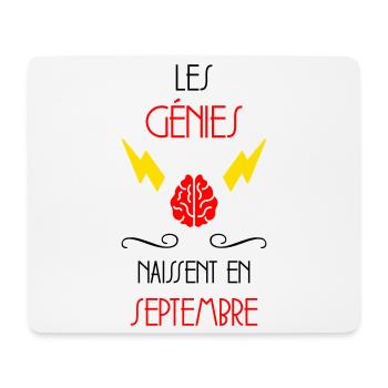 Les Génies Naissent en Septembre Humour - Tapis de souris (format paysage) - blanc - Devant