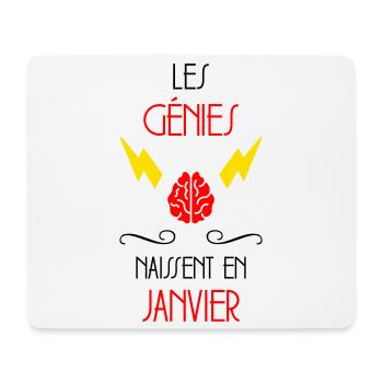 Les Génies Naissent en Janvier Cadeau Naissance - Tapis de souris (format paysage) - blanc - Devant