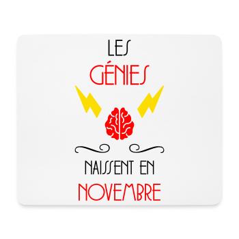 les génies naissent en Novembre - Naissance - HPI - Tapis de souris (format paysage) - blanc - Devant