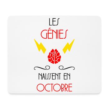 les génies naissent en Octobre - Anniversaire - Tapis de souris (format paysage) - blanc - Devant