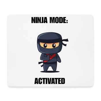 Ninja Mode Activated Shirt – Lustiger Ninja Spruch - Mousepad (Querformat) - Weiß - Vorne