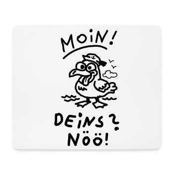 Moin Deins Nöö Möwe Nordisch Meer Witziger Spruch - Mousepad (Querformat) - Weiß - Vorne